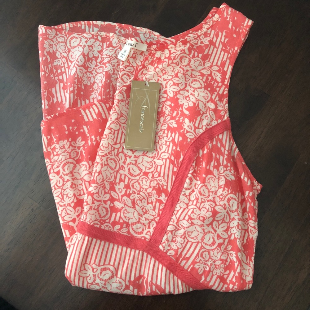 Francesca’s Pink Floral Tunic Blouse
